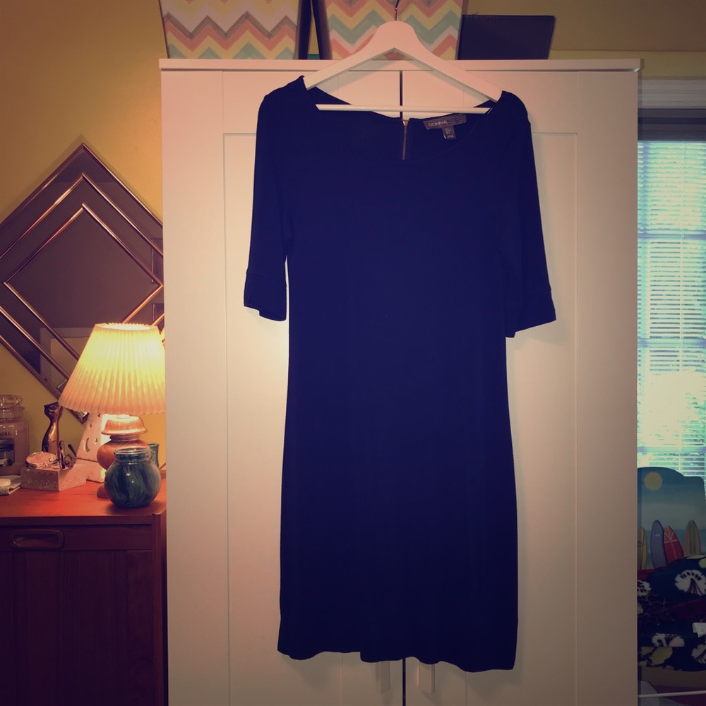 Navy Blue mid sleeve dress  👗
